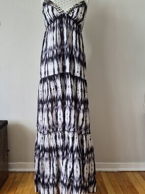 New Look Black & White Tribal Tiered Maxi Dress
